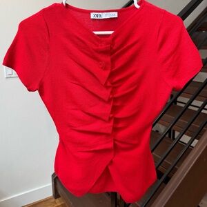Zara knit ruched top